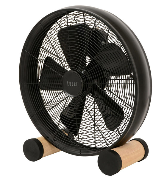 Lucci Air 16'' (41CM) Floor Fan - Black With Light Wood